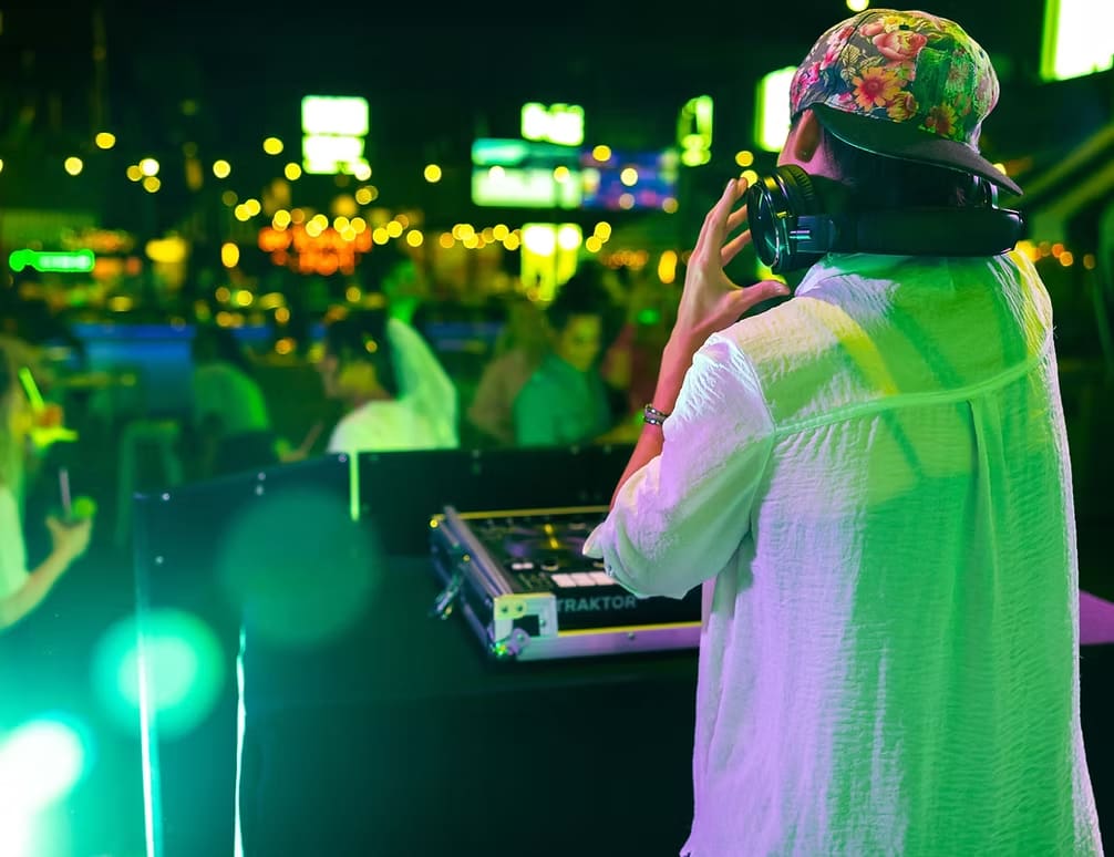 Live GoGo band performing on the rooftop